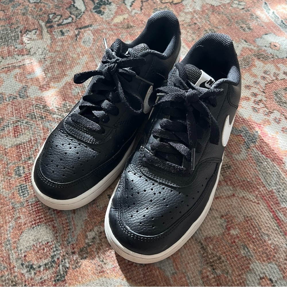 Nike Women's Court Vision Low Black and White Sneakers